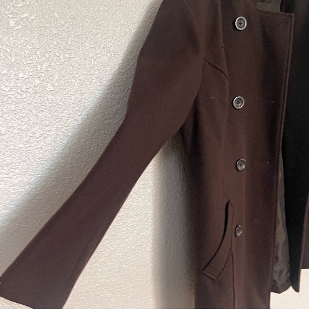 Shaver Lake Authentic Outwewear size M Women's Brown Double-Breasted Hooded Coat - Picture 2 of 7
